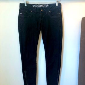 Express jeans cropped leggings Zelda blk wash sz 0